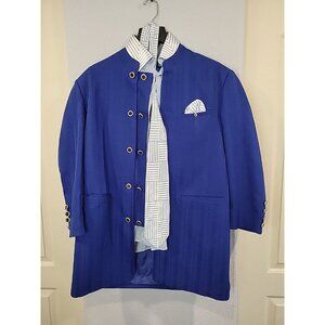 Blue Suit 4 Pc Set 44R Jacket Shirt Tie Pants Officer Gentleman Daniel Ellissa